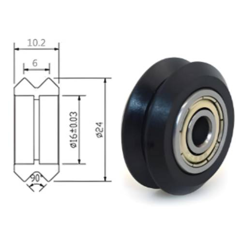 Dimenciones Rueda Delrin Tipo Dual  V 